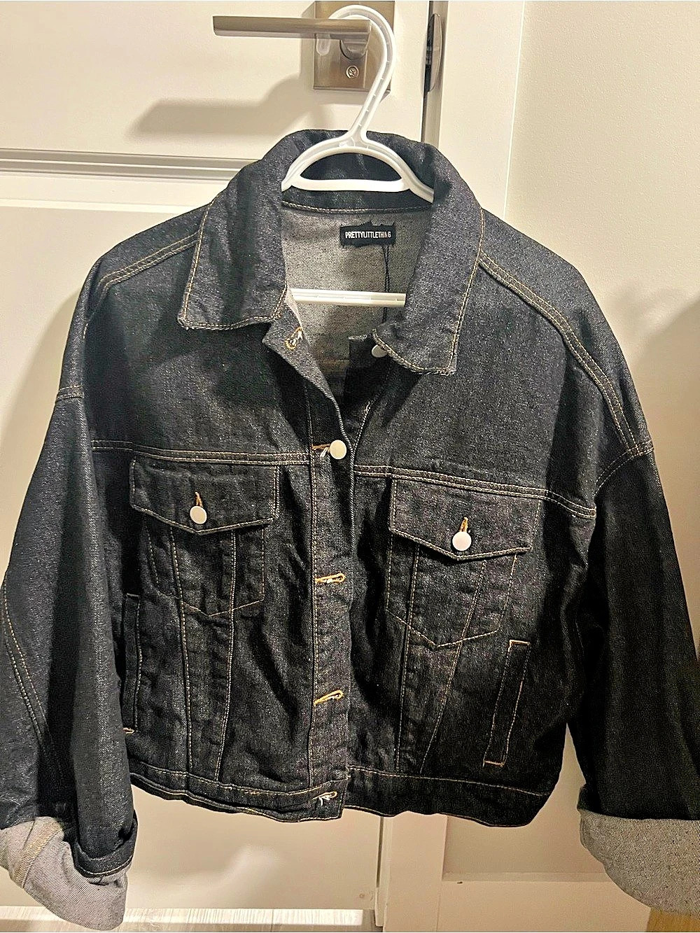 Raw Indigo Denim Jacket Pretty Little thing